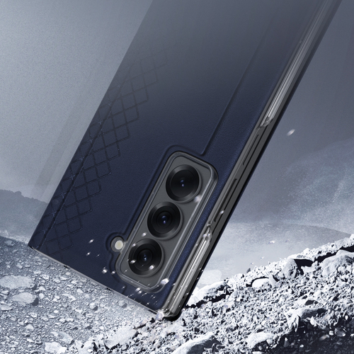 Чехол синего цвета из искусственной кожи от Dux Ducis для смартфона Samsung Z Fold SE (W25), серия Bril Series Case