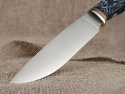 Нож для бушкрафта "Гектор", сталь VG-10/Elmax, рукоять микарта (синяя)