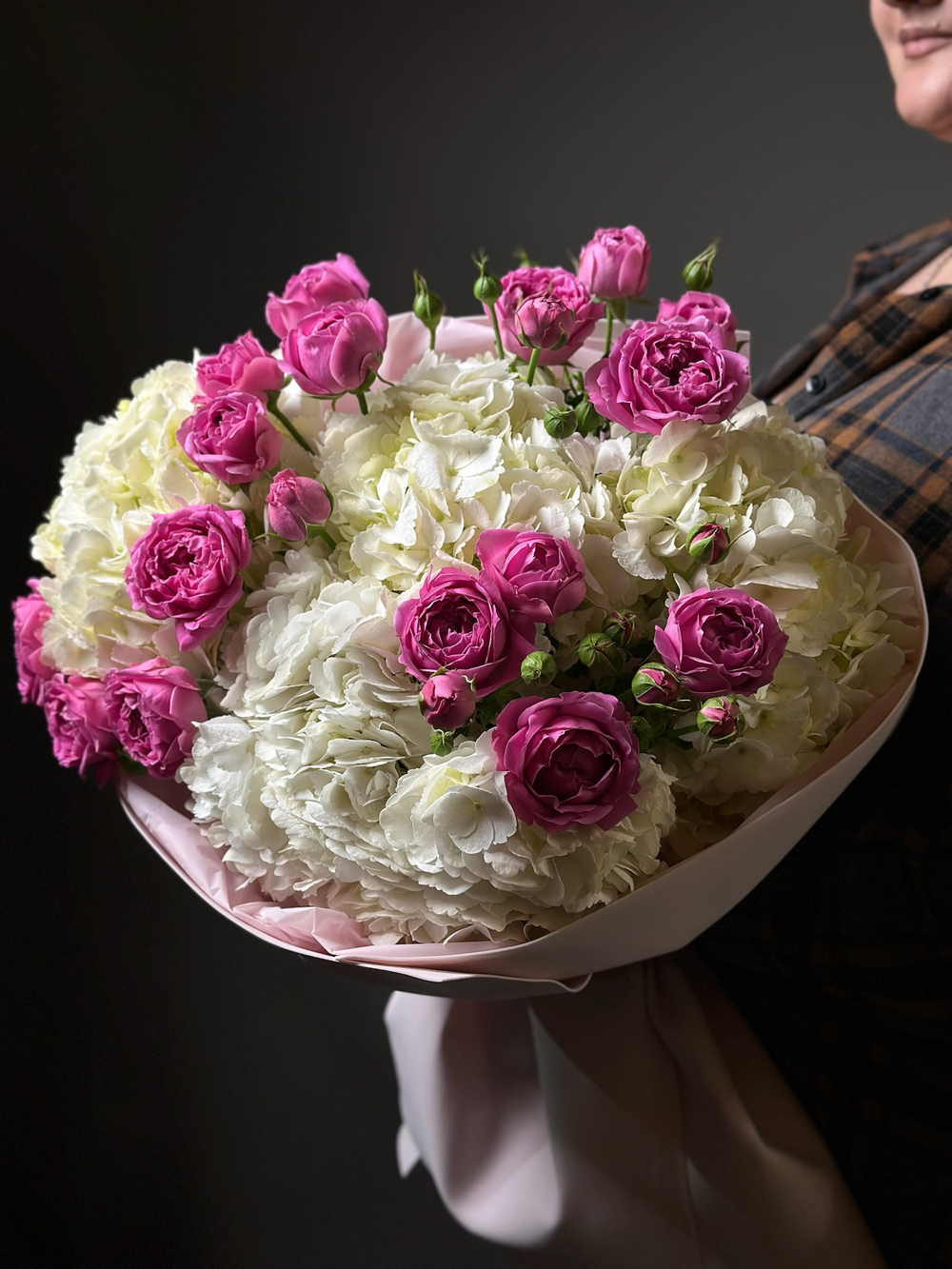 Дуо букет « Роза и гортензия»