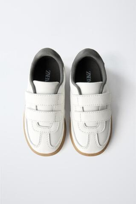 ZARA КОЖАНЫЕ КРОССОВКИ, БЕЛЫЙ