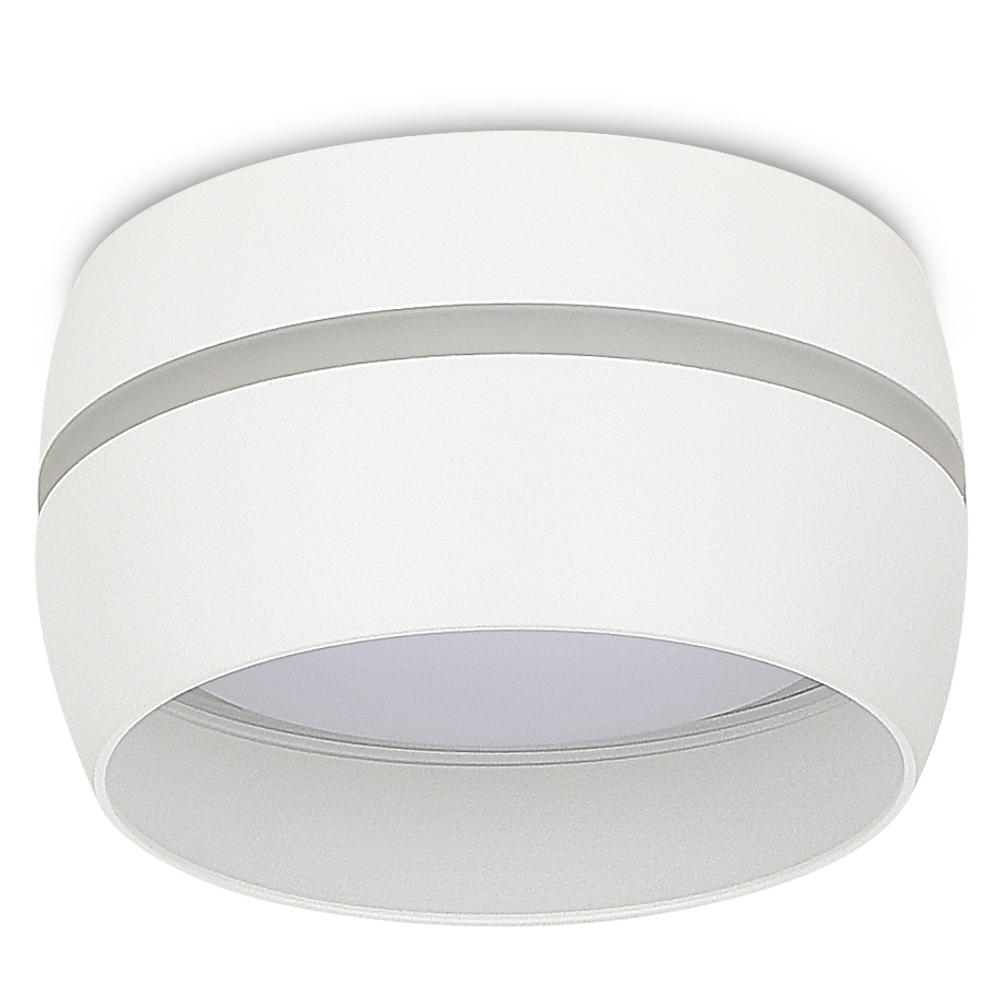 Светильник накладной,  GX53,  D90xH50мм,  IP20,  белый,  без лампы