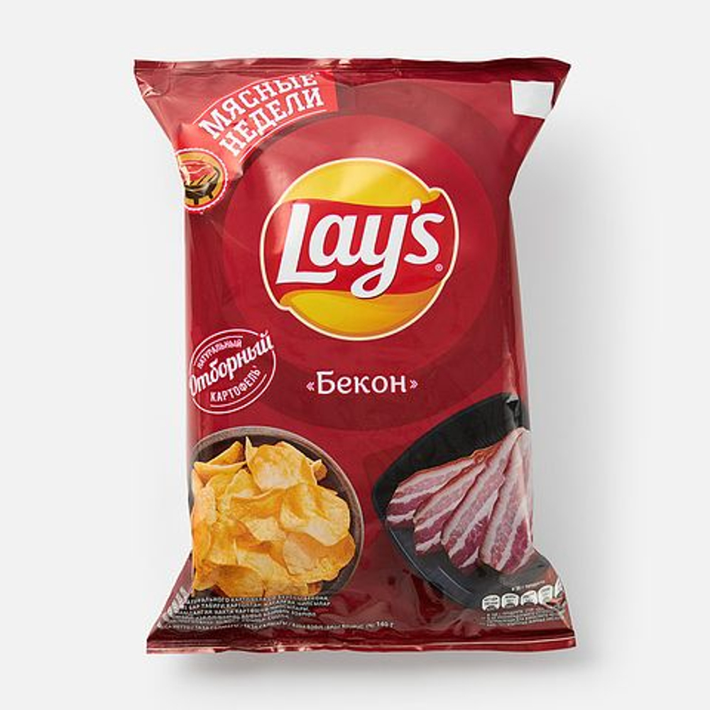 Чипсы Lays 140 гр Бекон (19)