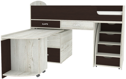 Кровать-чердак КарИВи Малыш 6 Винтерберг Венге