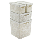 Коробка БЯЗЬ 17л с крышкой квадратная 28×28×28 cм М2327