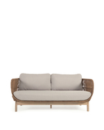 3-местный диван Catalina из бежевой веревки и массива акации