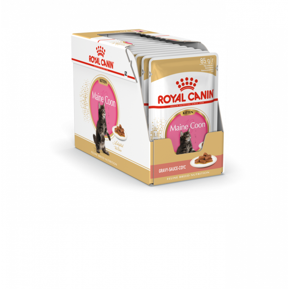 Royal Canin Maine Coon Kitten Мейн Кун Киттен Корм влажный для котят породы Мэйн Кун в возрасте до 15 месяцев соус 85г