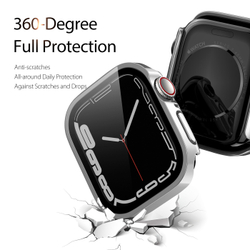 Чехол-бампер серебристого цвета из TPU от Dux Ducis для смарт часов Apple Watch размером 46 мм, на 10 серию, серия Hamo Series Case