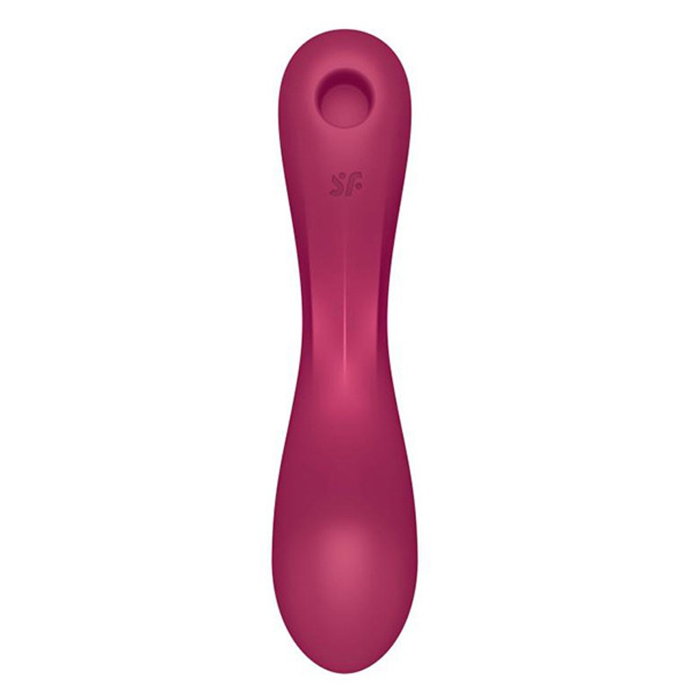 Малиновый вибромассажер 17,4см с вакуумной стимуляцией Satisfyer Curvy Trinity 1