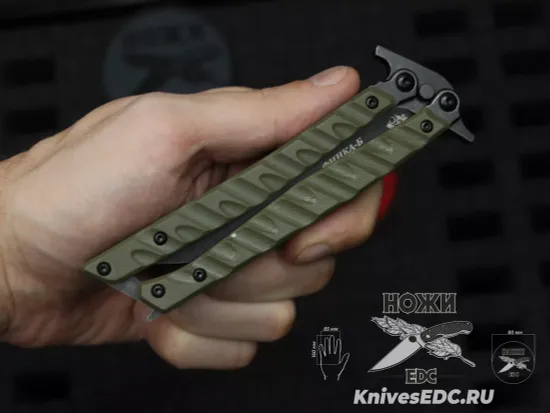 Нож бабочка (балисонг) НОКС Финка Б - сталь D2, рукоять G10