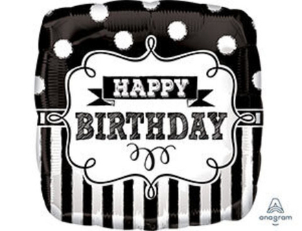 А 18" HB Горох Полосы черн-бел квадр S40