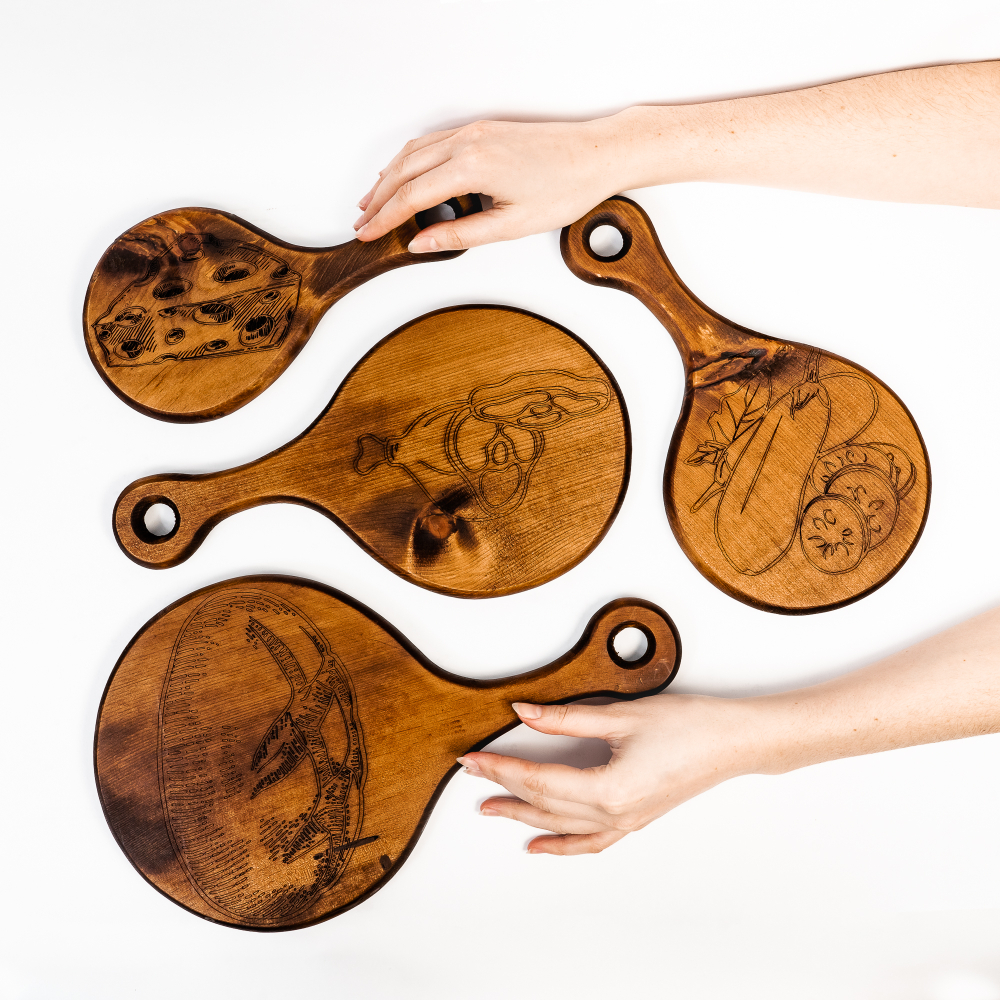 Деревянные разделочные доски 4 шт. из сибирского кедра RDN13