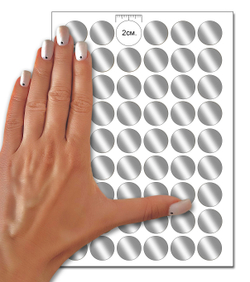 Серебристые металлизированные (зеркальное серебро) наклейки для маркировки Policomprint М4 20 мм. 108 шт.