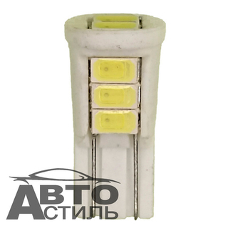 Светодиод 12V T10  8SMD 5030 WHITE Ceramic (без цок) Ceramic 2+6 (X0031)