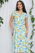 Платье Весенний луг (бирюзовый мультиколор) П13215-3М LT Collection