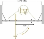 Душевая дверь Cezares MOLVENO BA-12-100+40 прозрачный 140x190