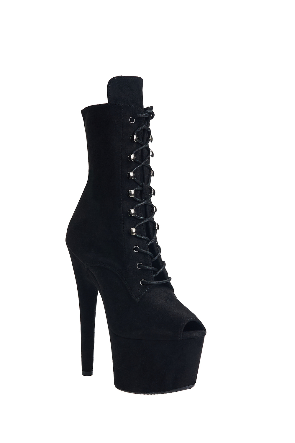 Ботильоны двойки. Замша. Открытые - SHDB-003-2-ekoz-bl