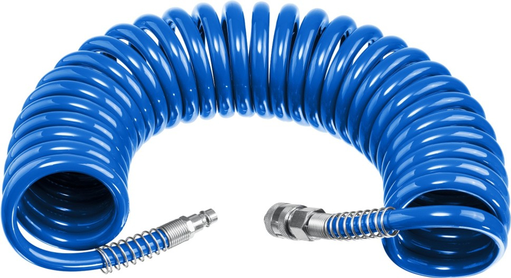 Шланг воздушный спиральный с фитингами рапид 6*8мм 10м ЗУБР