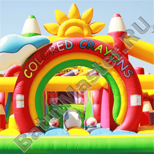 Надувная полоса препятствий "Коробка с карандашами"