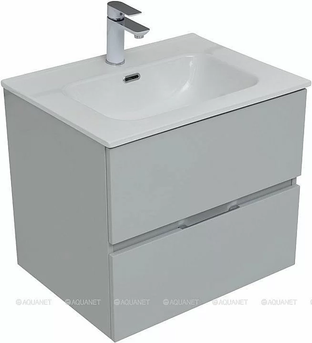 Тумба с раковиной Aquanet Алвита New 277512 60 серый