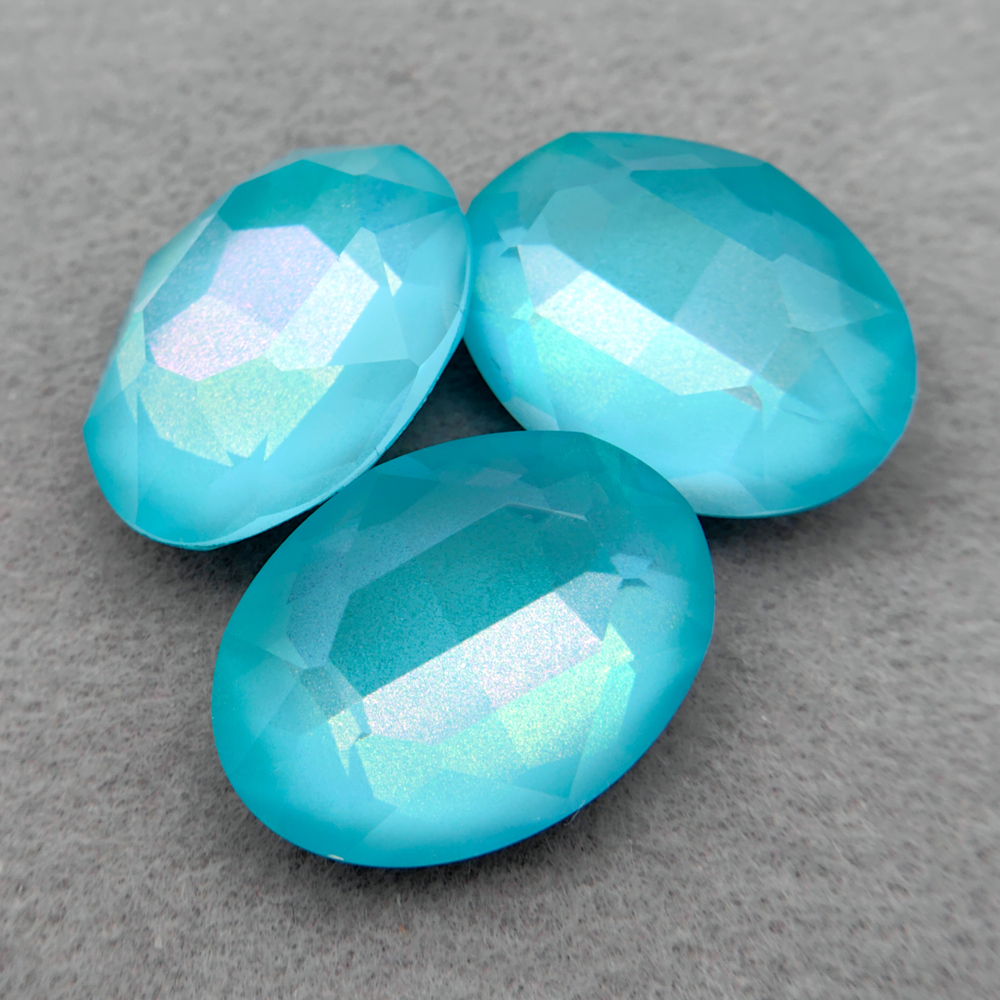 Овал К9, Turquoise DeLite Glitter