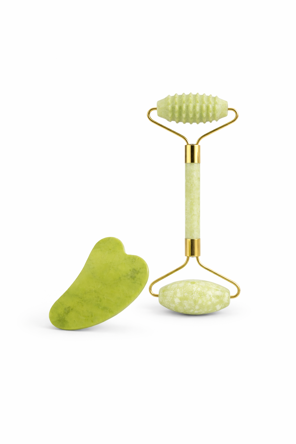 Набор нефритовый: роллер и скребок гуаша