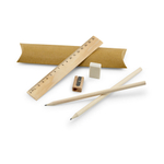 RHOMBUS. Школьный письменный набор: линейка, карандаш, резинка и точилка