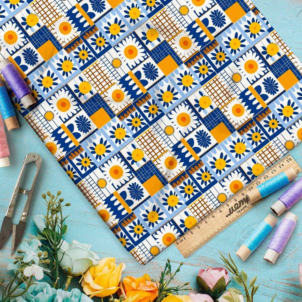 Ткань премиум дюспо графический конфетти