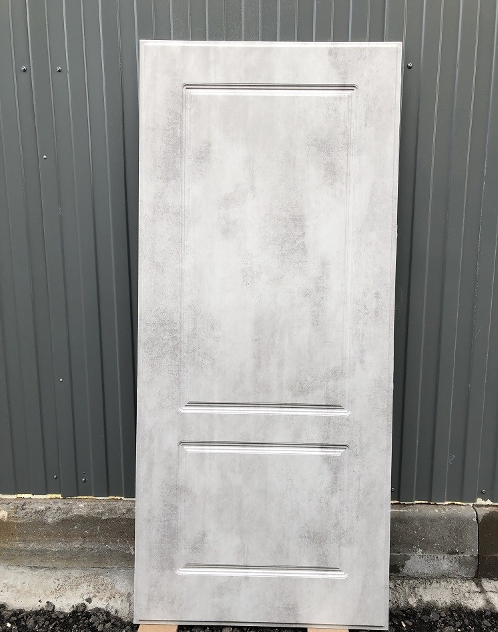 Входная металлическая дверь RеX (РЕКС) 27 Белая шагрень, декоративная вставка / 117 Бетон светлый