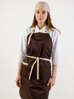 Фартук повара шоколад "Lemon" лямки беж