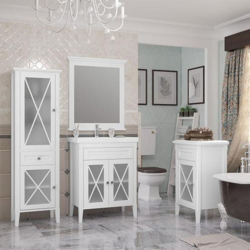 Зеркало Opadiris Палермо 70 см 00-00006726 матовый белый