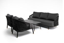 "Верона" лаунж-зона 5-местная плетеная из роупа (веревки), каркас алюминиевый темно-серый, роуп темно-серый