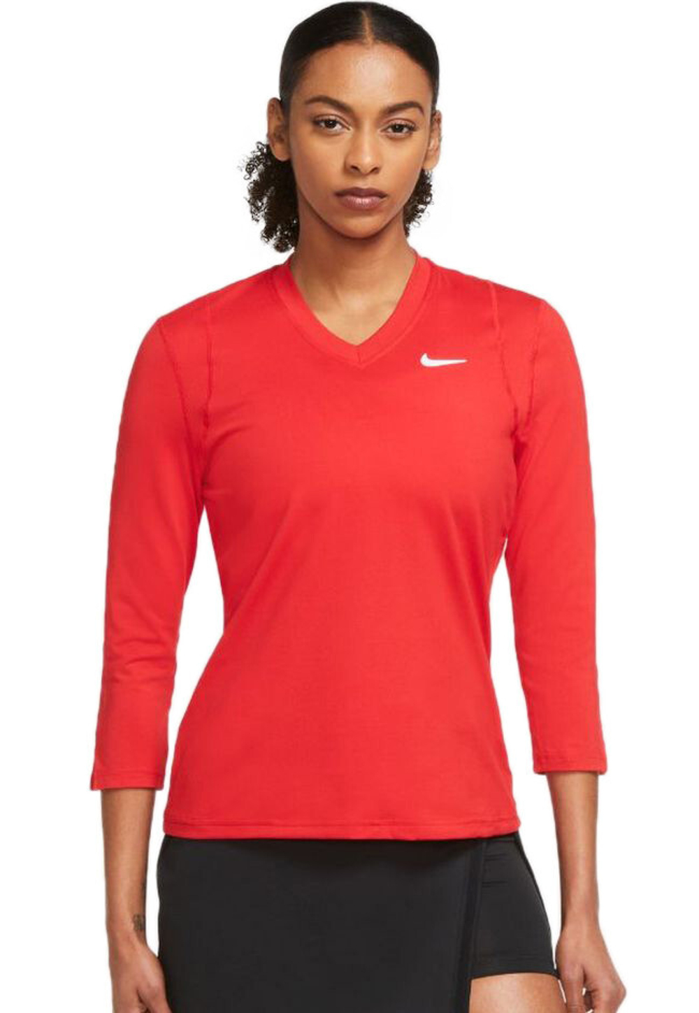 Женская футболка теннисная (dł. Рукава) Nike Court Victory Dri-Fit Top 3/4 Sleeve W - university red/white