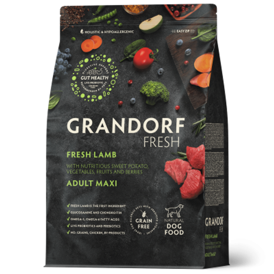 Grandorf Fresh Dog Adult Maxi Lamb&Sweet Potato Сухой беззерновой корм для взрослых собак крупных пород ягненок с бататом