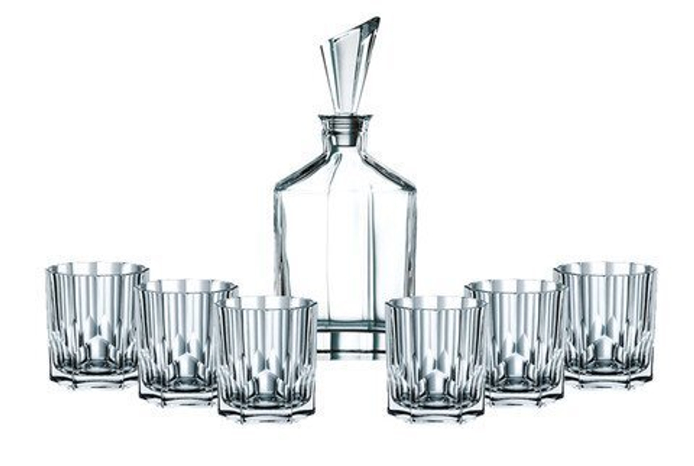 ASPEN - Набор 7 предметов для виски (1 декантер + 6 стаканов) (set 7 pcs)