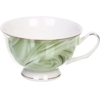 Чайная пара «Поэзия» (кружка 220мл, блюдце,ложка) зеленая