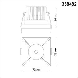 358482 SPOT NT21 478 белый Светильник встраиваемый IP44 LED 3000K 10W 100-265V METIS