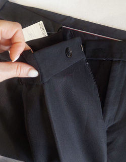 Брюки мужские классические со стрелками чёрные костюмные в рубчик 64