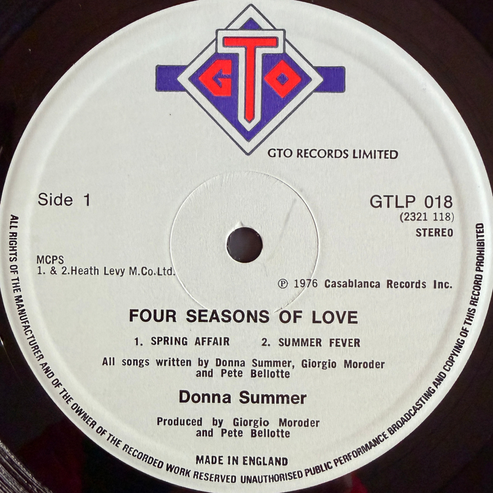 Donna Summer ‎– Four Seasons Of Love (Англия 1976г.) Т