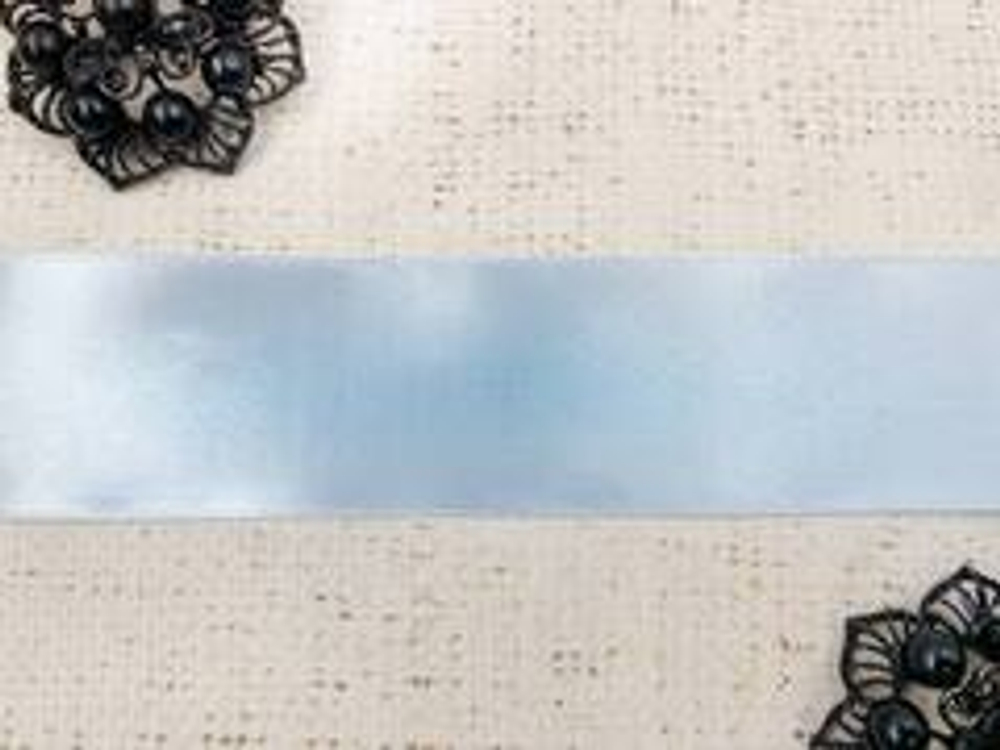 Лента атласная, ш. 1,2 см, голубой