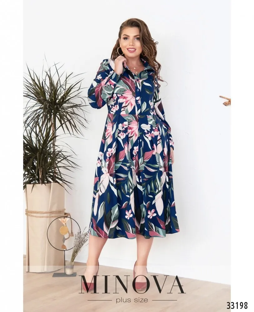 Платье 3120Б-синий Minova
