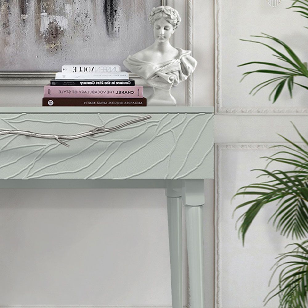 Консоль Арт Колор leaves Стайл Сильвер Серый дым