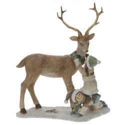 GAEM Фигурка декоративная "Олень и дети", L20 W9 H23 см