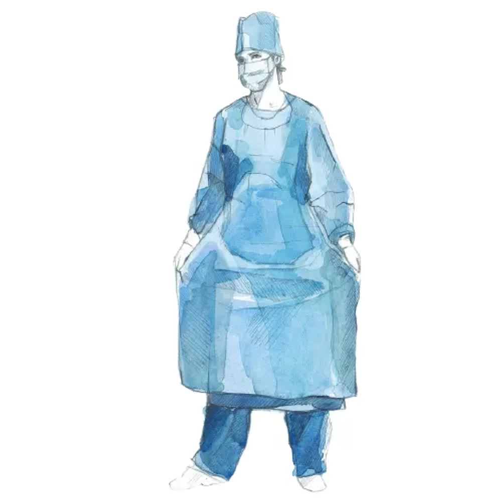 Фартук хирургический 140 см плотность 40 нестерильный ламинированный 10 шт голубой