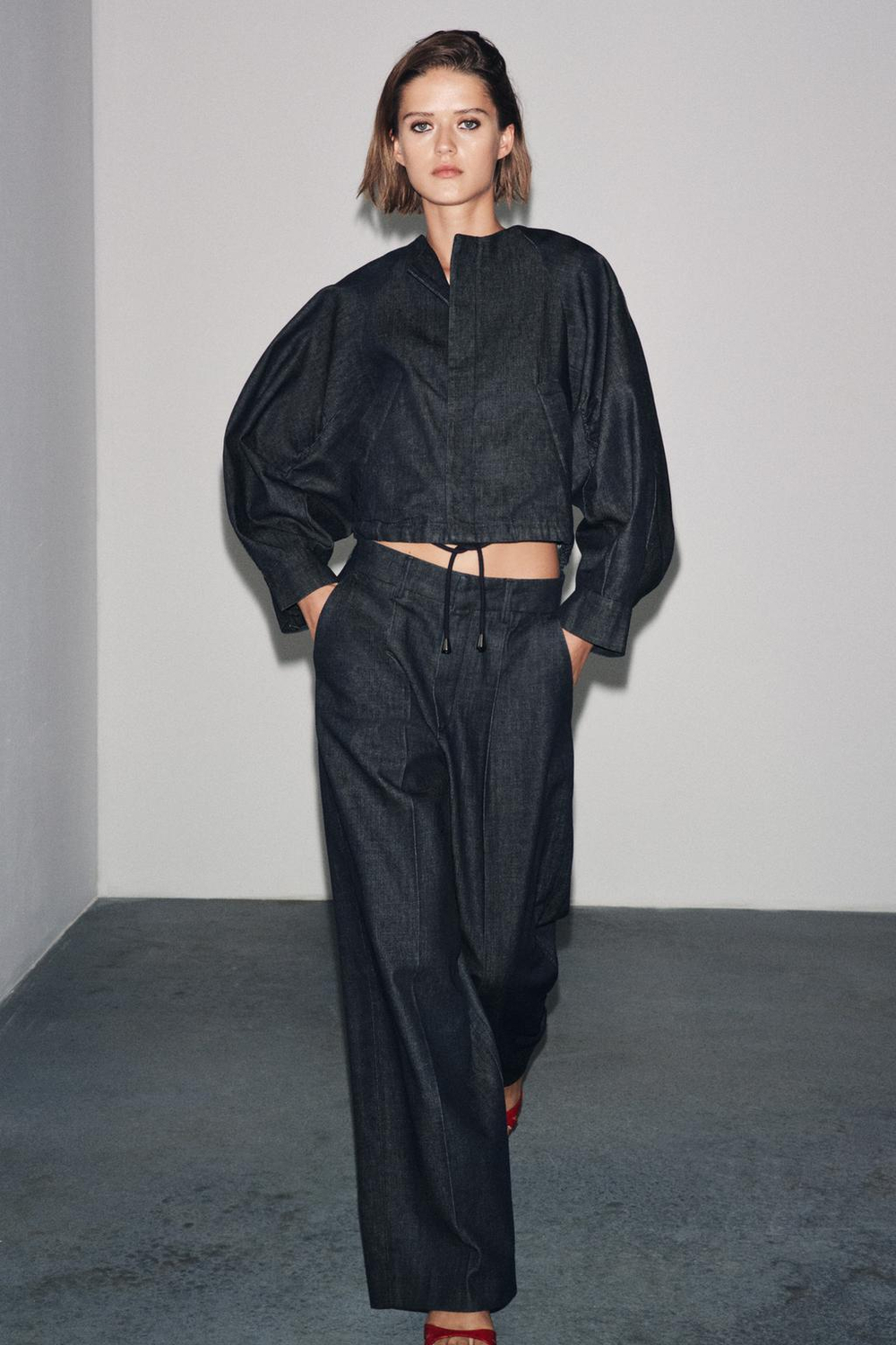 ZARA ДЖИНСОВЫЙ БОМБЕР ZW COLLECTION, СИНИЙ