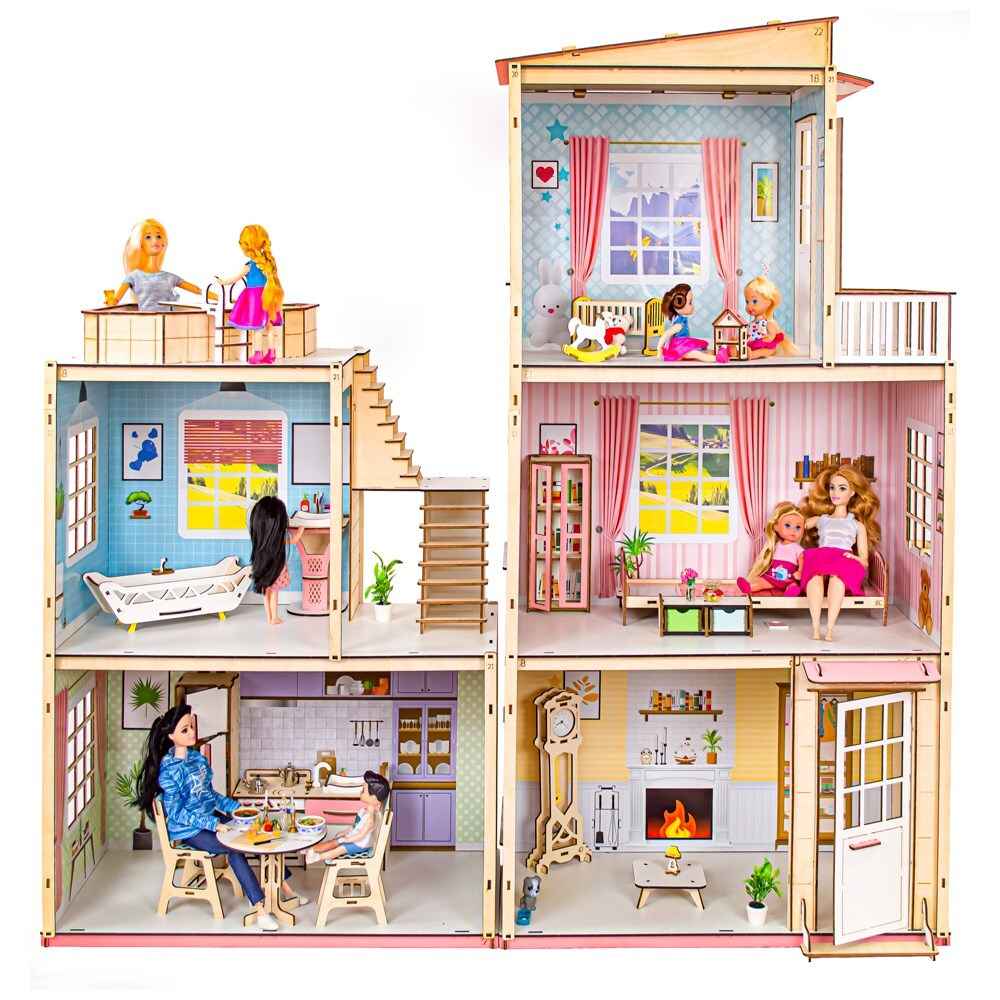 Кукольные дома для игровых кукол (Барби, Винкс, Братц и пр. кукол 25-30 см).