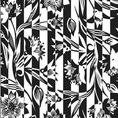 ЧЁРНО-БЕЛАЯ ЦВЕТОЧНАЯ АБСТРАКЦИЯ