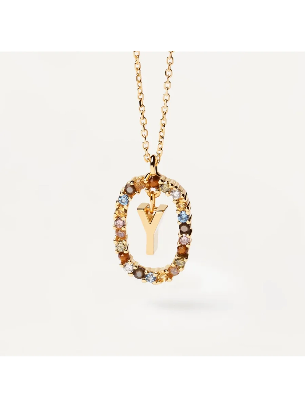 Колье Буква Y серебро 925 пробы покрытое золотом