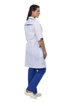 Халат женский "Аврора" (белый/голубой/василек)