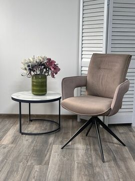 Стул КИННЕТ (KINNET) 360 град. поворот. цв ШОКОЛАД MOHAIR-440/ CASTEL-20, ткань/ Тем.-серый