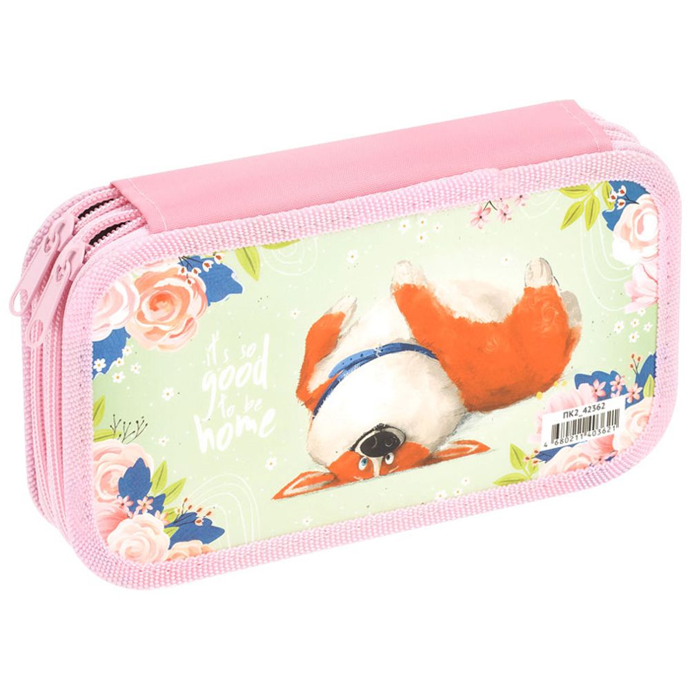 Пенал 2 отделения, 190*105 ArtSpace "Happy dog", ламинированный картон